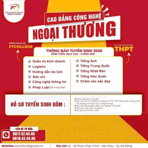 THÔNG BÁO TUYỂN SINH HỆ CAO ĐẲNG CHÍNH QUY KHÓA 2026 – 2029
